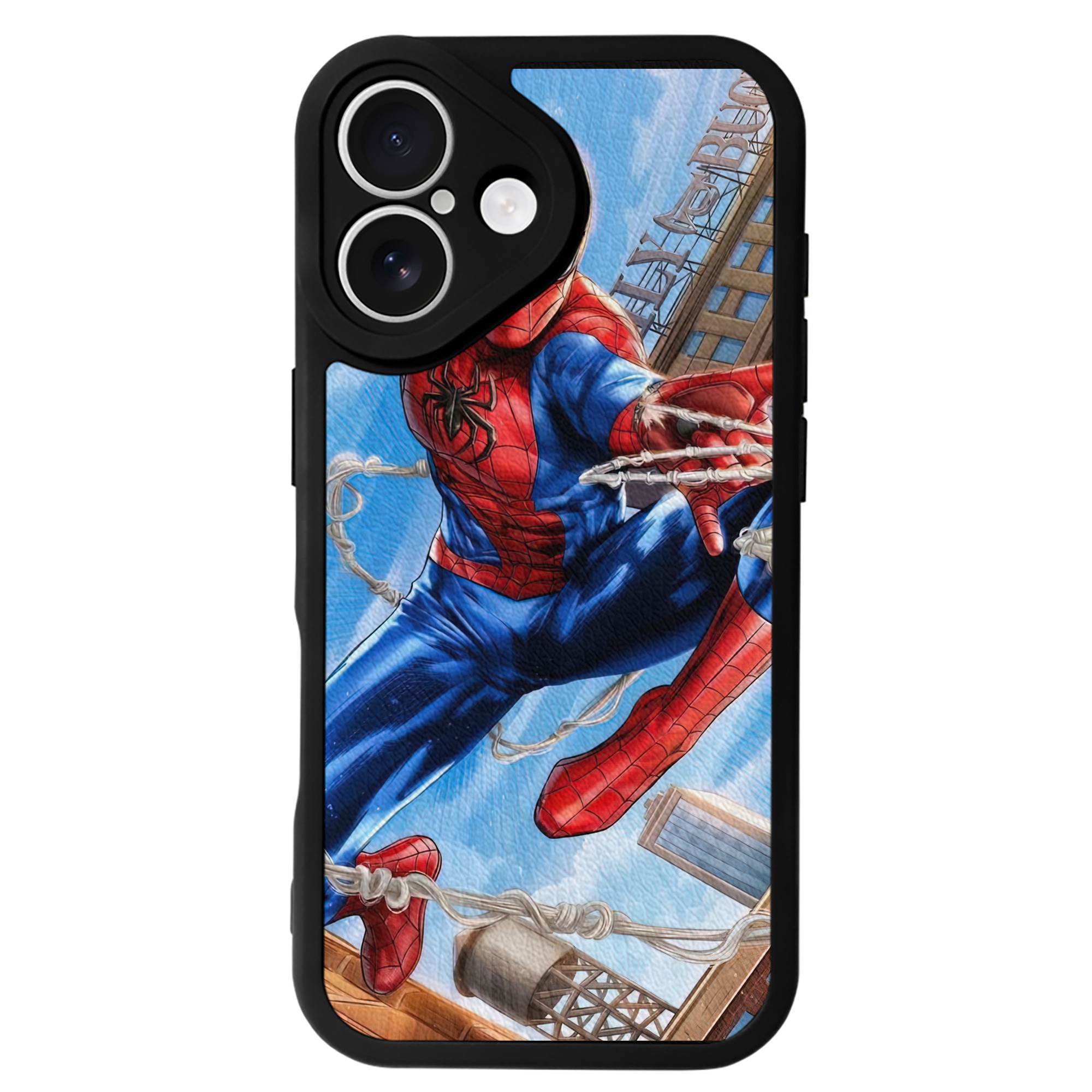 （画像用） Spider Man スパイダーマン 【iPhone 16シリーズ対応】シリコンスマホケース（レザー調） 材質：シリコン